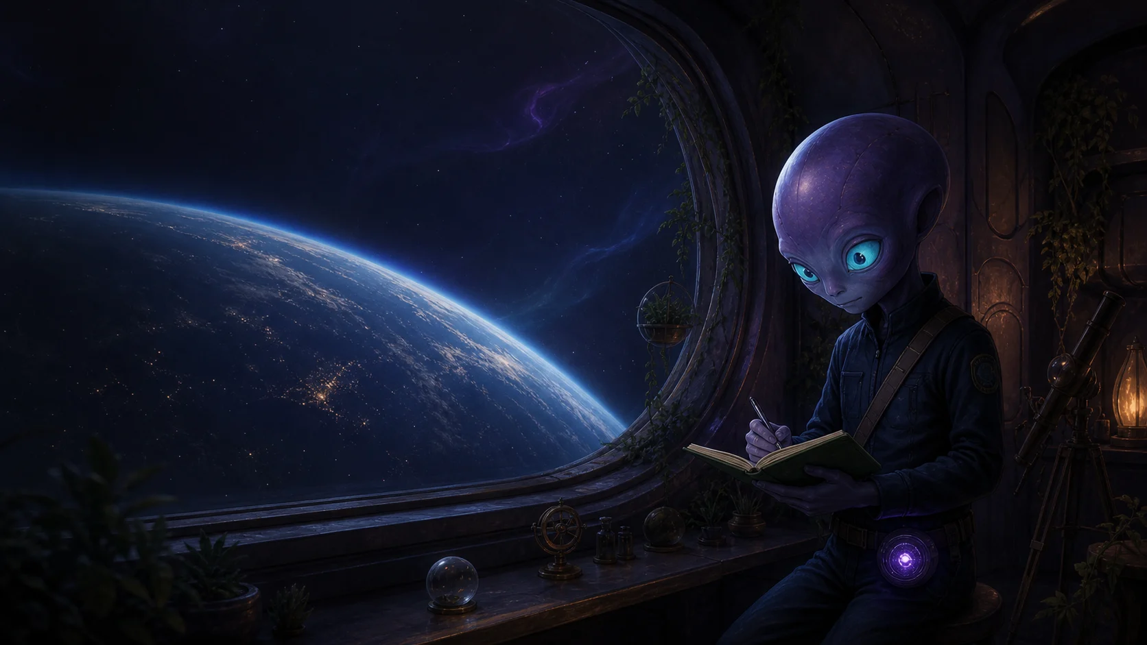 Zee records observations while Earth fills the Observatory window